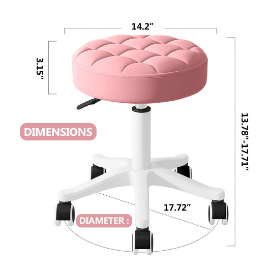 Desk Chair, Small Adjustable Swivel Computer Task Chair With Plastic Backrest, Armless Cute Rolling Office Chairs Study Chair