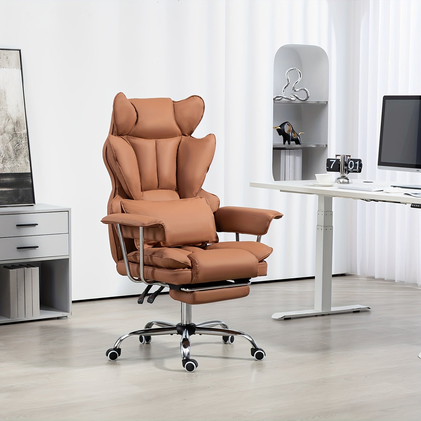 Big And Tall Desk Office Chair 400LBS | Computer Chair With Leg Rest And Lumbar Support, Executive Office Chair