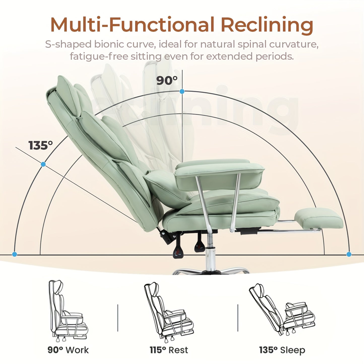 Big And Tall Desk Office Chair 400LBS | Computer Chair With Leg Rest And Lumbar Support, Executive Office Chair