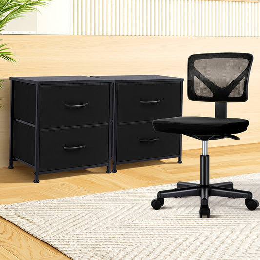 Low Back Mesh Armless Office Chair, Swivel Rolling Computer Chair Armless with Lumbar Support, Suitable for Bedroom Living Room Study Room Etc., Buy Individually Or in Combination, Choose According to Your Needs