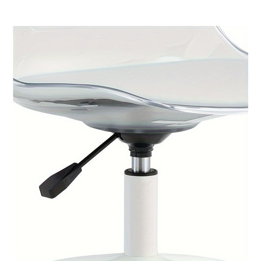 Third-generation office\u002Fgaming chair, Height Adjustable, adjustable 360 ° swivel chair, engineering plastic armless swivel computer chair, suitable for living room, bedroom and office, Transparent, for teenagers, furniture for home, small chairs.